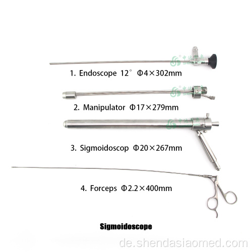 Starres Endoskop -Sigmoidoskopinstrumentsatz